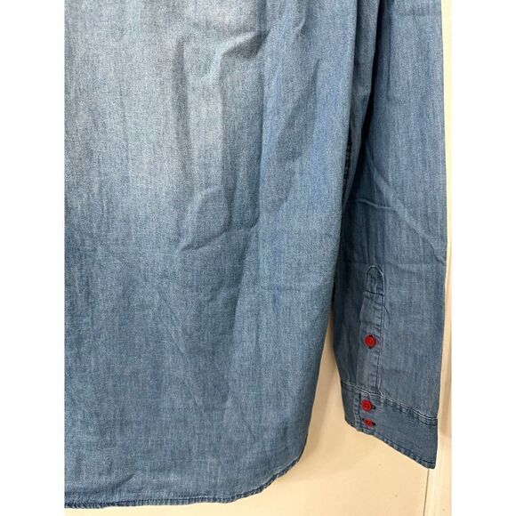 Studio Ghibli Kiki's Delivery Service Jiji Denim Woven Button-Up Shirt Size S - Picture 6 of 7